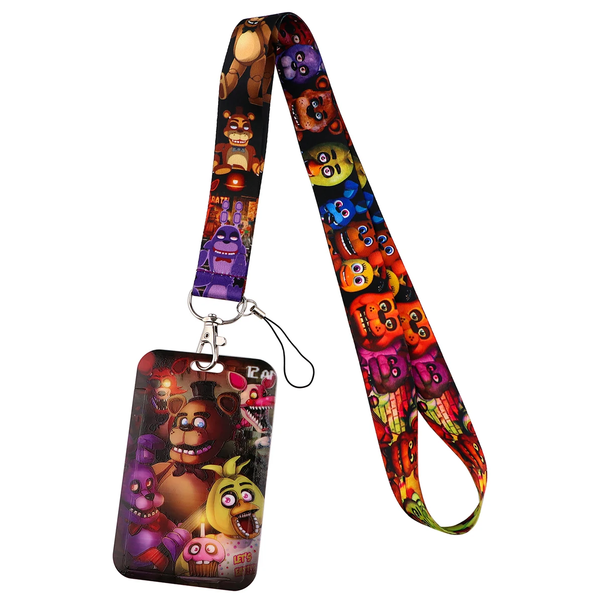 ER1899 Halloween Horror Bears Cartoon Lanyard Card Holder Student Hanging Neck Phone Lanyard Badge Subway Access Card Holder