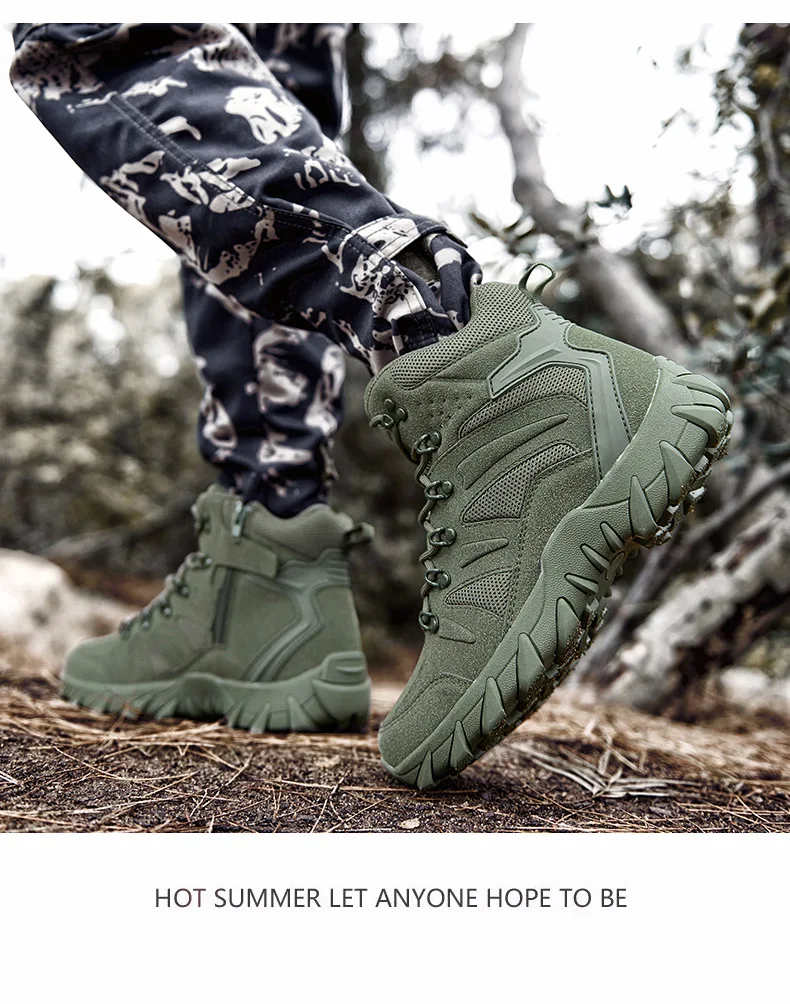 Upgraded Tactics Combat Training Boots Male Outdoors Camping Anti-wear Rapid Response Hiking Shoes Fishing Hunting Sneakers Men