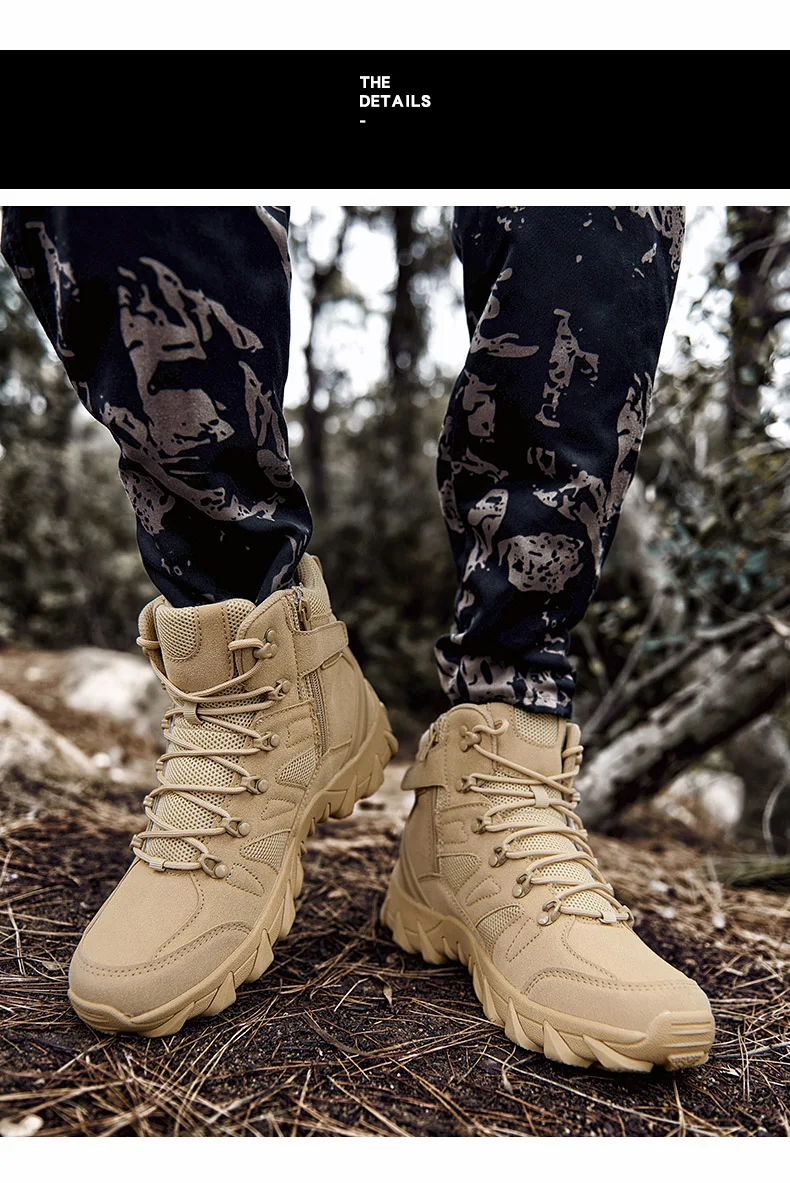 Upgraded Tactics Combat Training Boots Male Outdoors Camping Anti-wear Rapid Response Hiking Shoes Fishing Hunting Sneakers Men