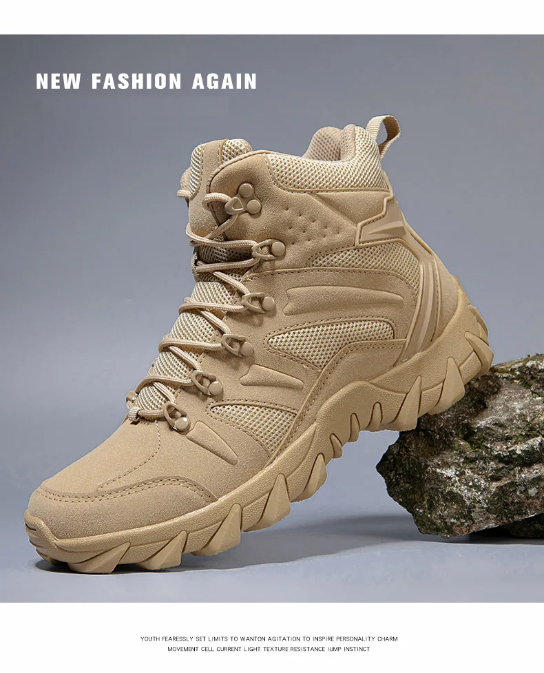Upgraded Tactics Combat Training Boots Male Outdoors Camping Anti-wear Rapid Response Hiking Shoes Fishing Hunting Sneakers Men