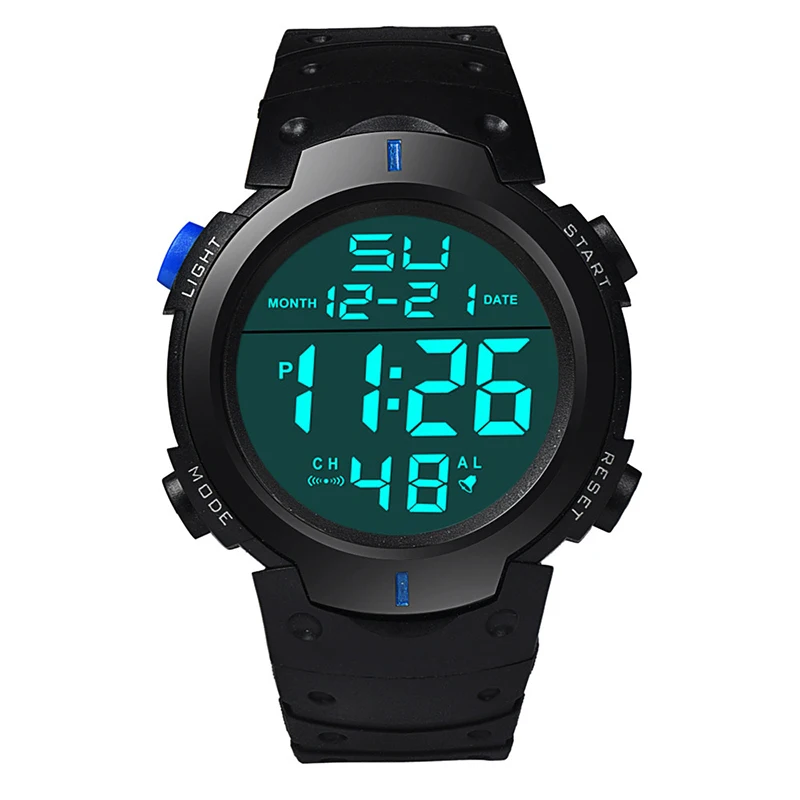 Big Dial Men's Watch Military Sport Watch Luminous LED Digital Watch Multifunciton Outdoor Waterproof Electronic Watches for Man
