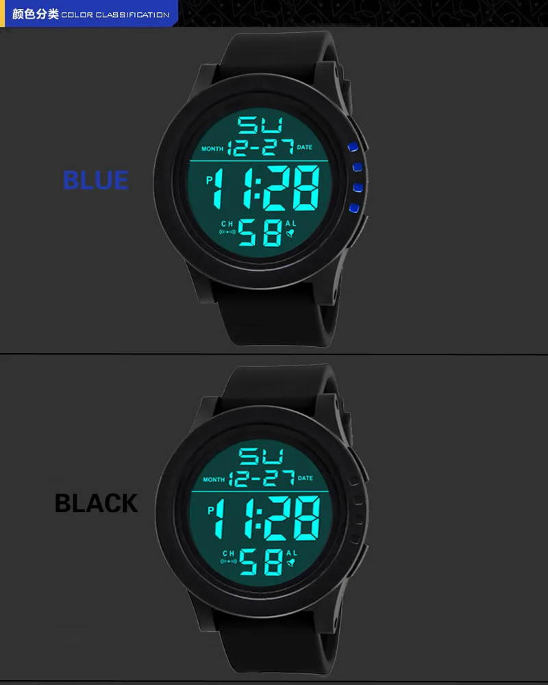 Big Dial Men's Watch Military Sport Watch Luminous LED Digital Watch Multifunciton Outdoor Waterproof Electronic Watches for Man
