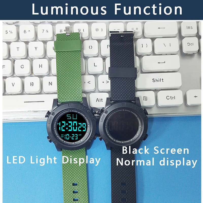 Big Dial Men's Watch Military Sport Watch Luminous LED Digital Watch Multifunciton Outdoor Waterproof Electronic Watches for Man