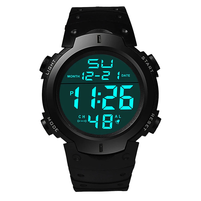Big Dial Men's Watch Military Sport Watch Luminous LED Digital Watch Multifunciton Outdoor Waterproof Electronic Watches for Man
