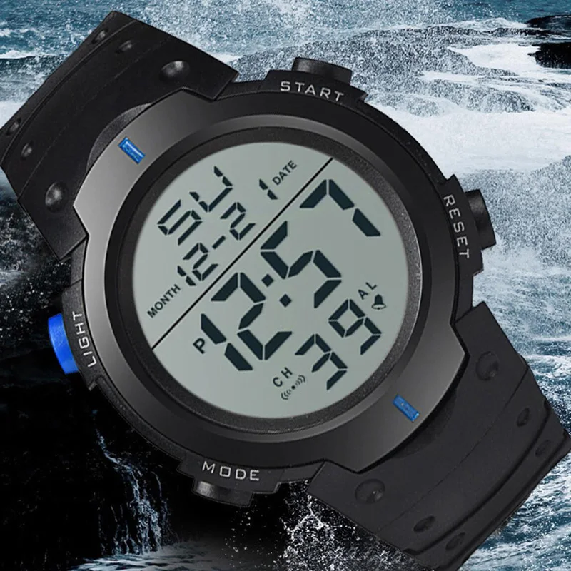 Big Dial Men's Watch Military Sport Watch Luminous LED Digital Watch Multifunciton Outdoor Waterproof Electronic Watches for Man