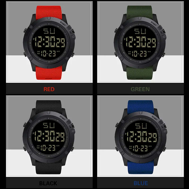 Big Dial Men's Watch Military Sport Watch Luminous LED Digital Watch Multifunciton Outdoor Waterproof Electronic Watches for Man