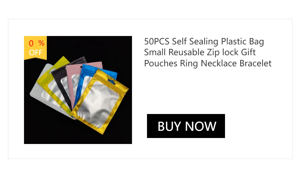 50 Pieces Cute Laser Self Sealing Little Small Plastic Bags for Jewelry Display Bags Pouch and Packaging Organizer Storage Bag