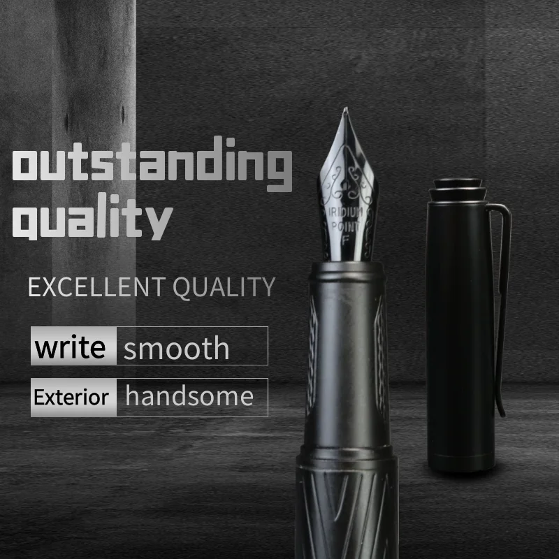 Black Samurai High Quality Fountain Pen Black Forest Excellent Titanium Nib Office School Supplies Writing Smooth Ink Pens