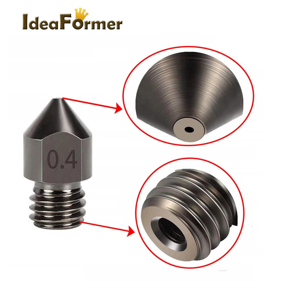 1/3Pcs MK8 Nozzle Hardened Steel M6 Corrosion-Resistant Extruder 0.4/0.6/0.8mm 3D Printer Nozzle For CR10 Ender 3 Sapphire Pro
