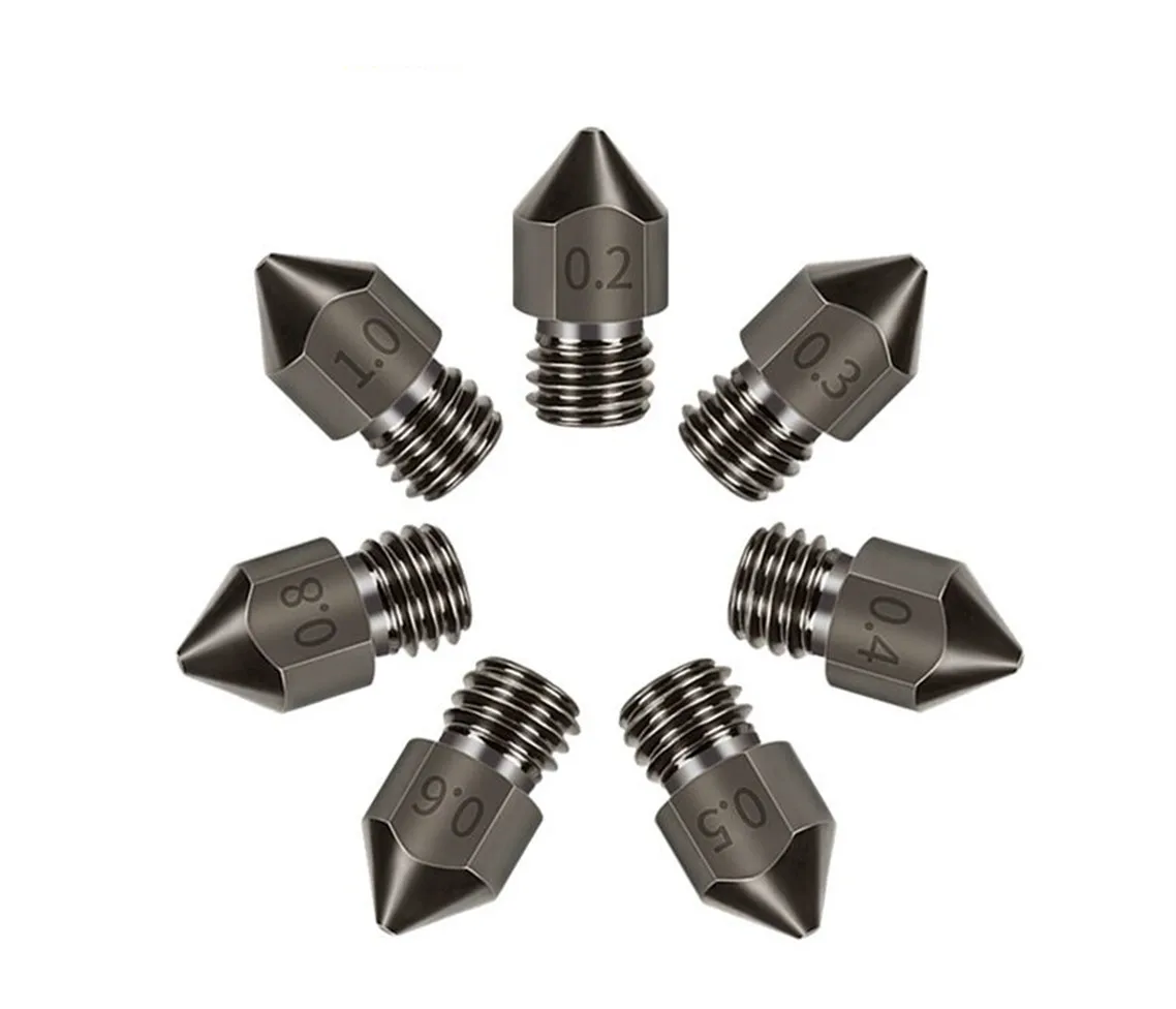 1/3Pcs MK8 Nozzle Hardened Steel M6 Corrosion-Resistant Extruder 0.4/0.6/0.8mm 3D Printer Nozzle For CR10 Ender 3 Sapphire Pro