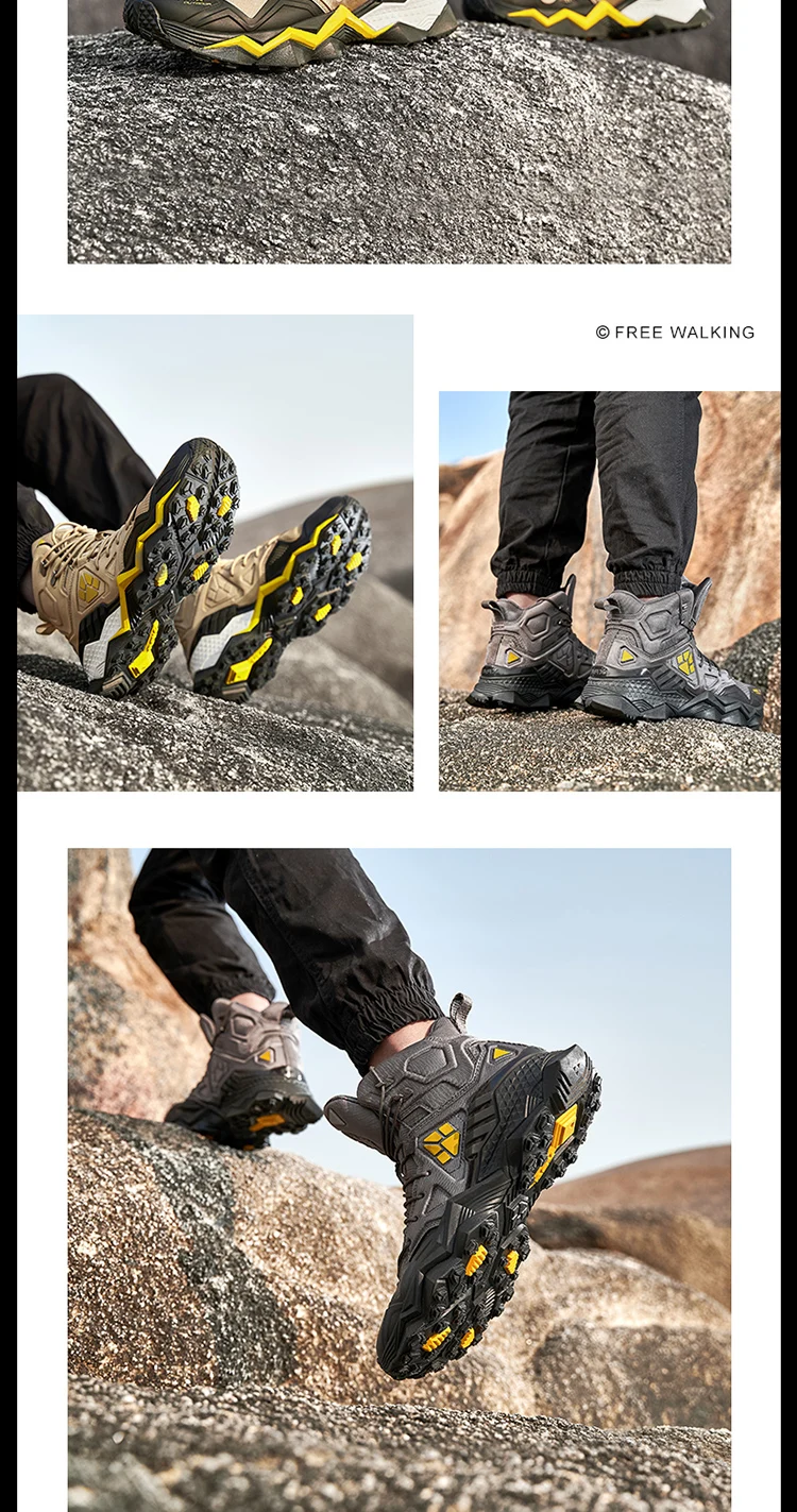 Rax Men Waterproof Hiking Shoes Breathable Hiking Boots Outdoor Trekking Boots Sports Sneakers Tactical Shoes