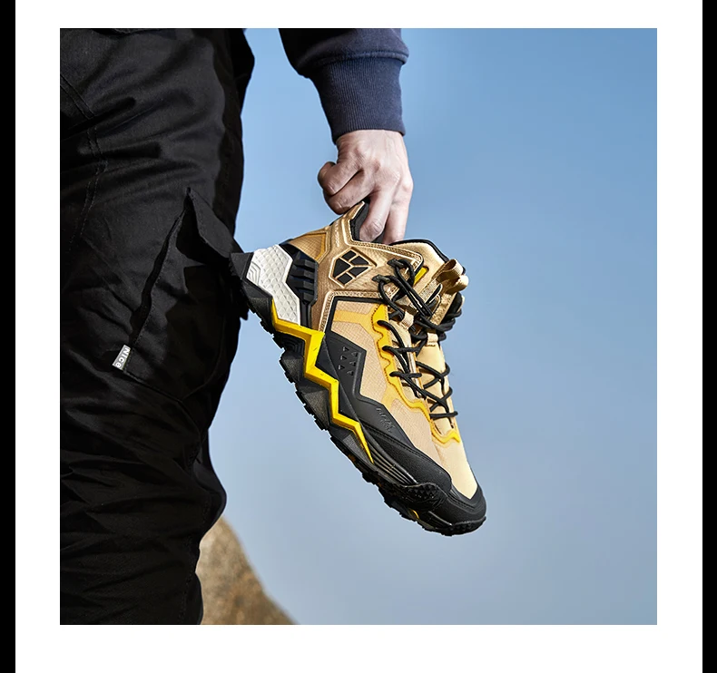 Rax Men Waterproof Hiking Shoes Breathable Hiking Boots Outdoor Trekking Boots Sports Sneakers Tactical Shoes