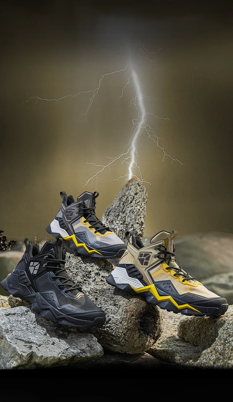 Rax Men Waterproof Hiking Shoes Breathable Hiking Boots Outdoor Trekking Boots Sports Sneakers Tactical Shoes