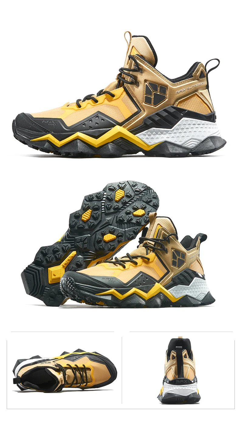 Rax Men Waterproof Hiking Shoes Breathable Hiking Boots Outdoor Trekking Boots Sports Sneakers Tactical Shoes