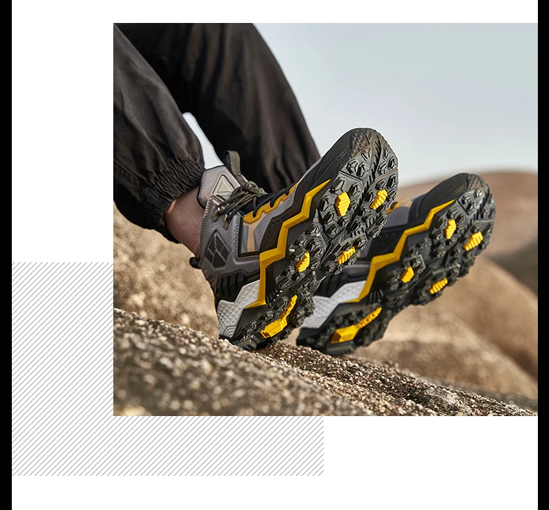 Rax Men Waterproof Hiking Shoes Breathable Hiking Boots Outdoor Trekking Boots Sports Sneakers Tactical Shoes