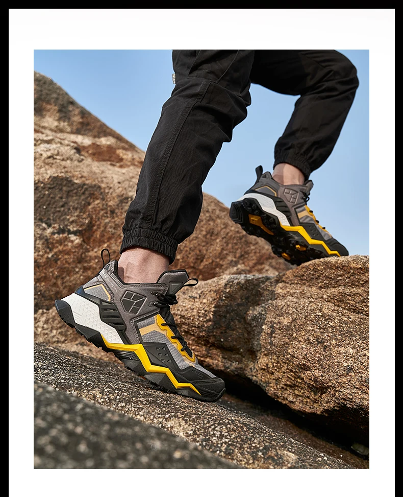 Rax Men Waterproof Hiking Shoes Breathable Hiking Boots Outdoor Trekking Boots Sports Sneakers Tactical Shoes