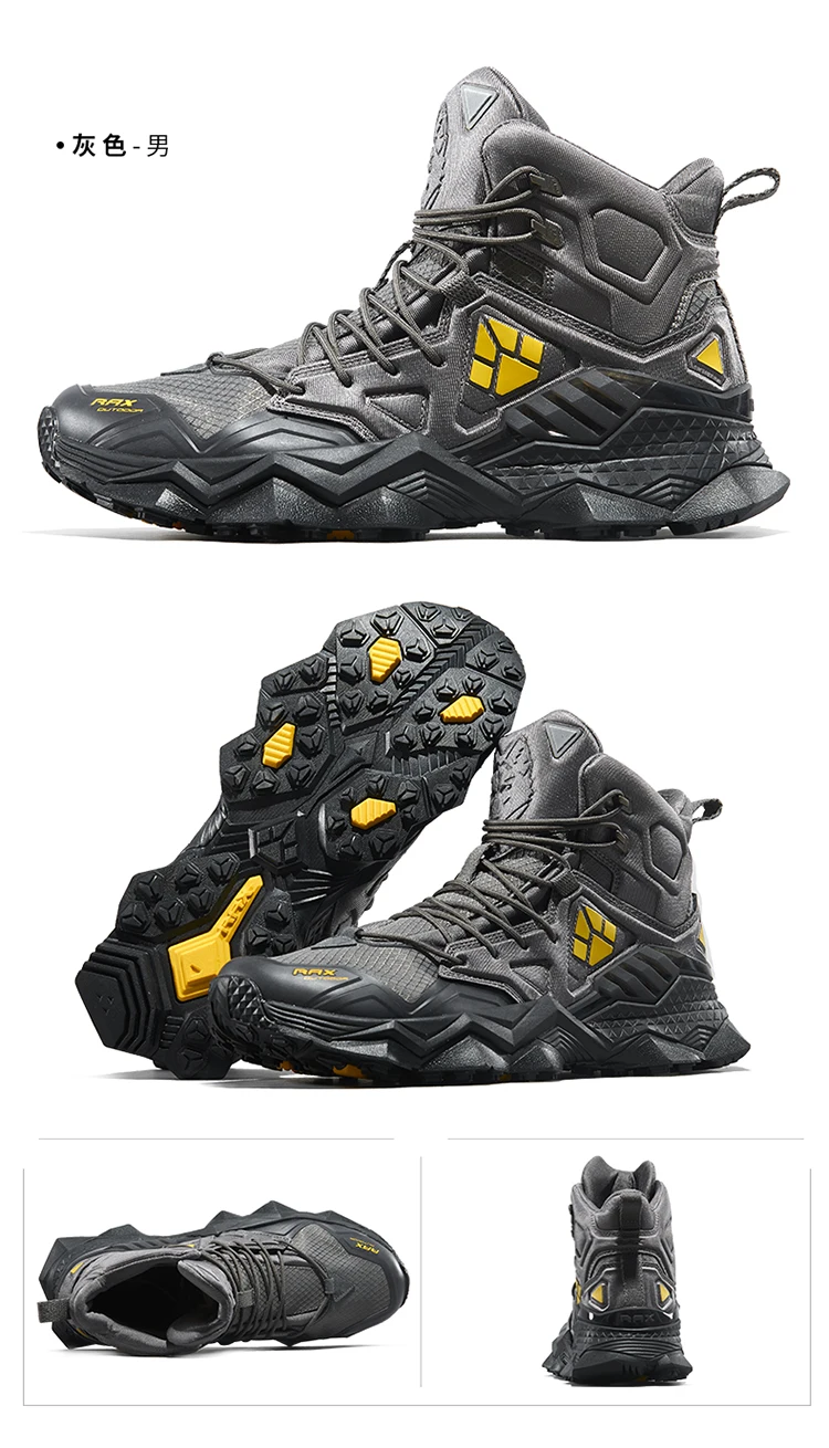 Rax Men Waterproof Hiking Shoes Breathable Hiking Boots Outdoor Trekking Boots Sports Sneakers Tactical Shoes