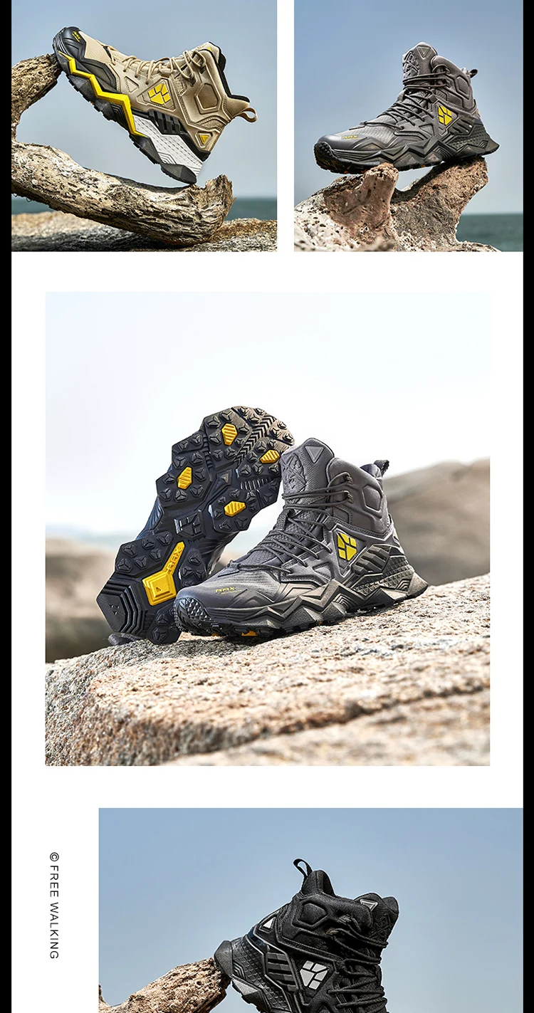 Rax Men Waterproof Hiking Shoes Breathable Hiking Boots Outdoor Trekking Boots Sports Sneakers Tactical Shoes