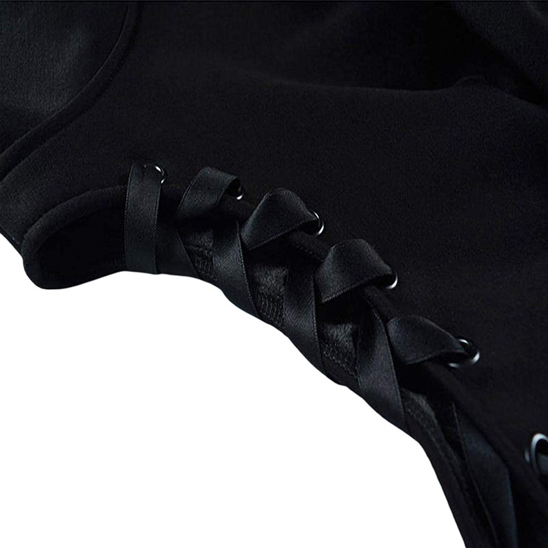 Women's Clothes Solid Color Gothic Hoddies Women's Sweatshirt Hollow Out Long Sleeve Hodded Casual Pullover Summer Autumn Y2k