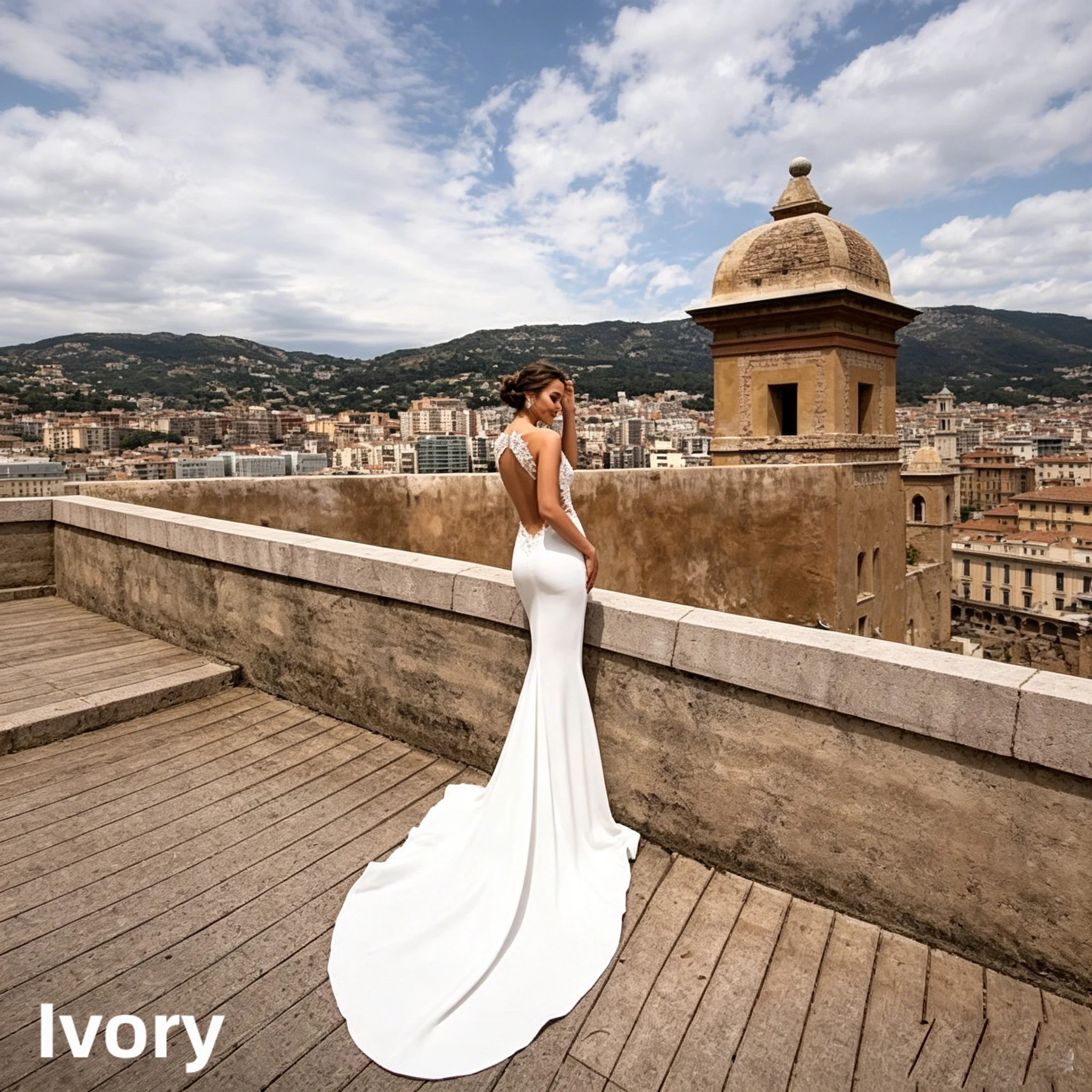 Satin Mermaid Wedding Dress Deep V Lace Open Back Chapel Train Bridal Gown Custom Plus Size Beach Wedding Vestido De Novia 2026