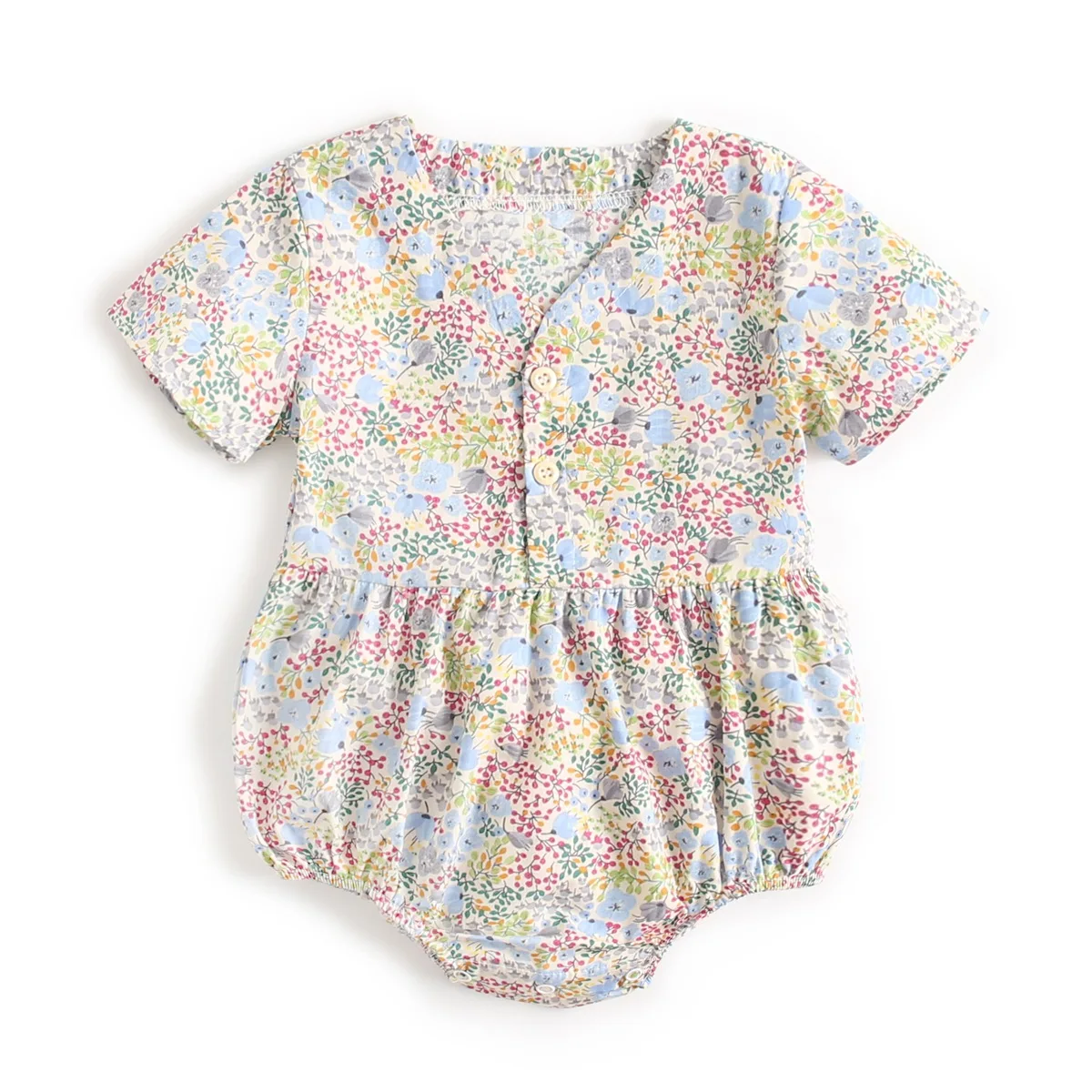 Sanlutoz Newborn Flowers Baby Girls Bodysuits Cotton Baby Bodysuit Short Sleeve Summer Infant Clothing Princess