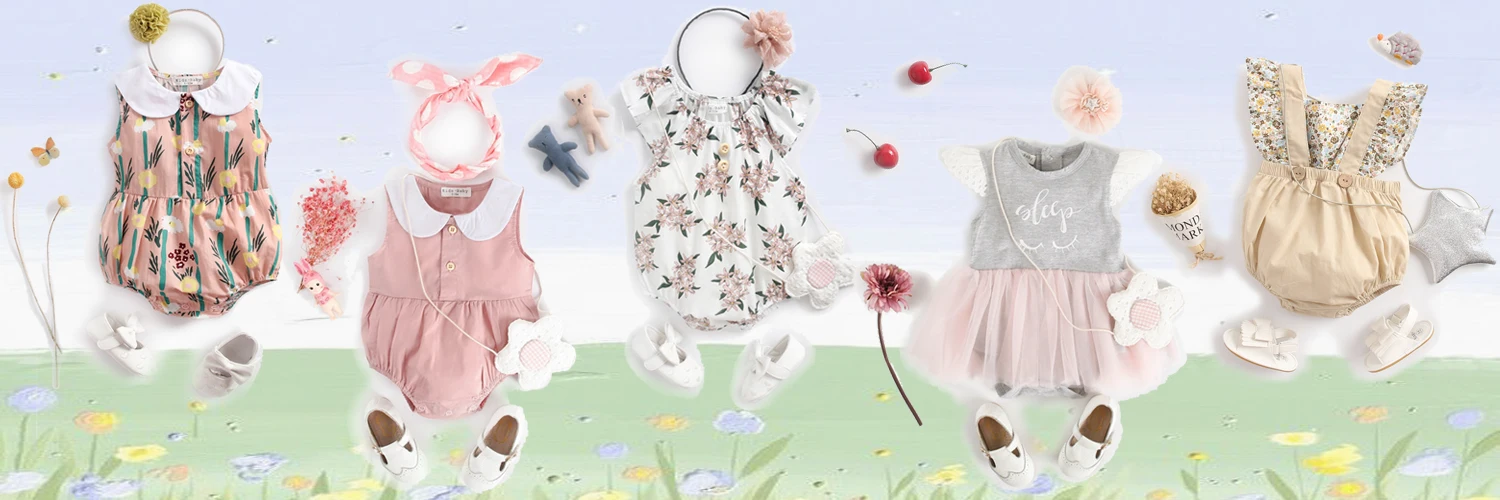 Sanlutoz Newborn Flowers Baby Girls Bodysuits Cotton Baby Bodysuit Short Sleeve Summer Infant Clothing Princess
