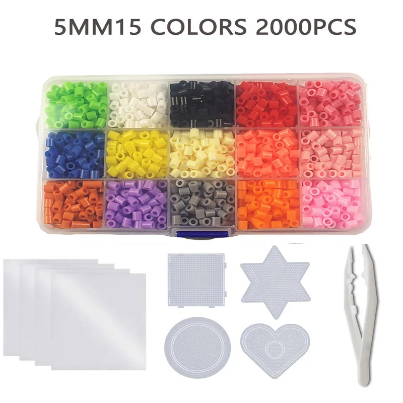 24/72 colors box set hama beads toy 2.6/5mm perler educational Kids 3D puzzles diy toys fuse beads pegboard sheets ironing paper