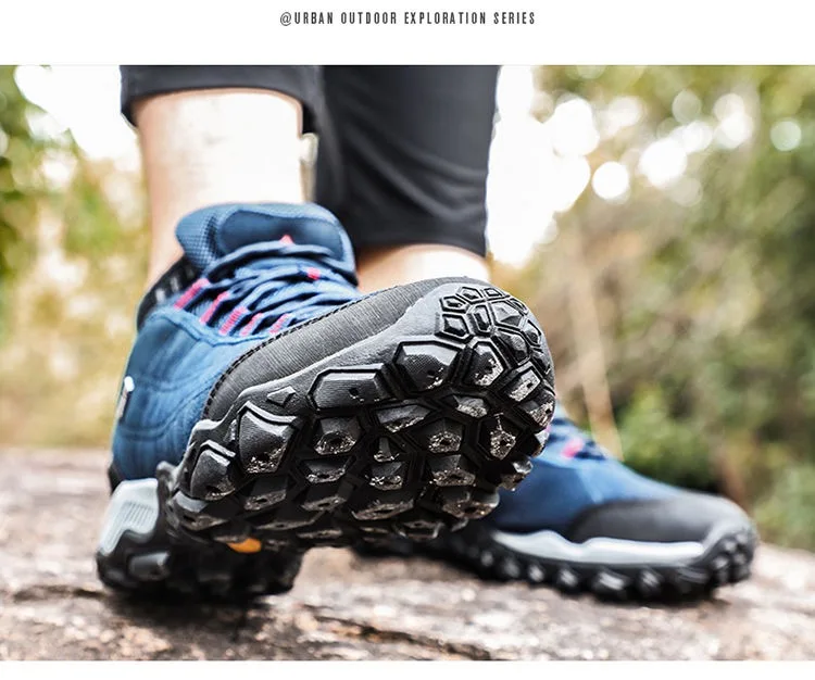 HUMTTO Brand Clearance Man Summer Hiking Shoes for Men  Breathable Leather Hunting Trekking Climbing Shoes Mens Outdoor Sneakers