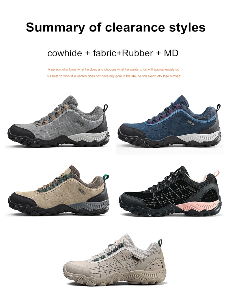 HUMTTO Brand Clearance Man Summer Hiking Shoes for Men  Breathable Leather Hunting Trekking Climbing Shoes Mens Outdoor Sneakers
