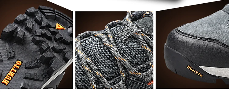 HUMTTO Brand Clearance Man Summer Hiking Shoes for Men  Breathable Leather Hunting Trekking Climbing Shoes Mens Outdoor Sneakers