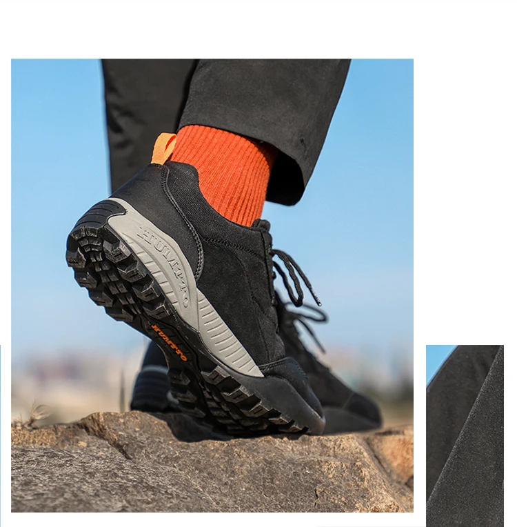 HUMTTO Brand Clearance Man Summer Hiking Shoes for Men  Breathable Leather Hunting Trekking Climbing Shoes Mens Outdoor Sneakers