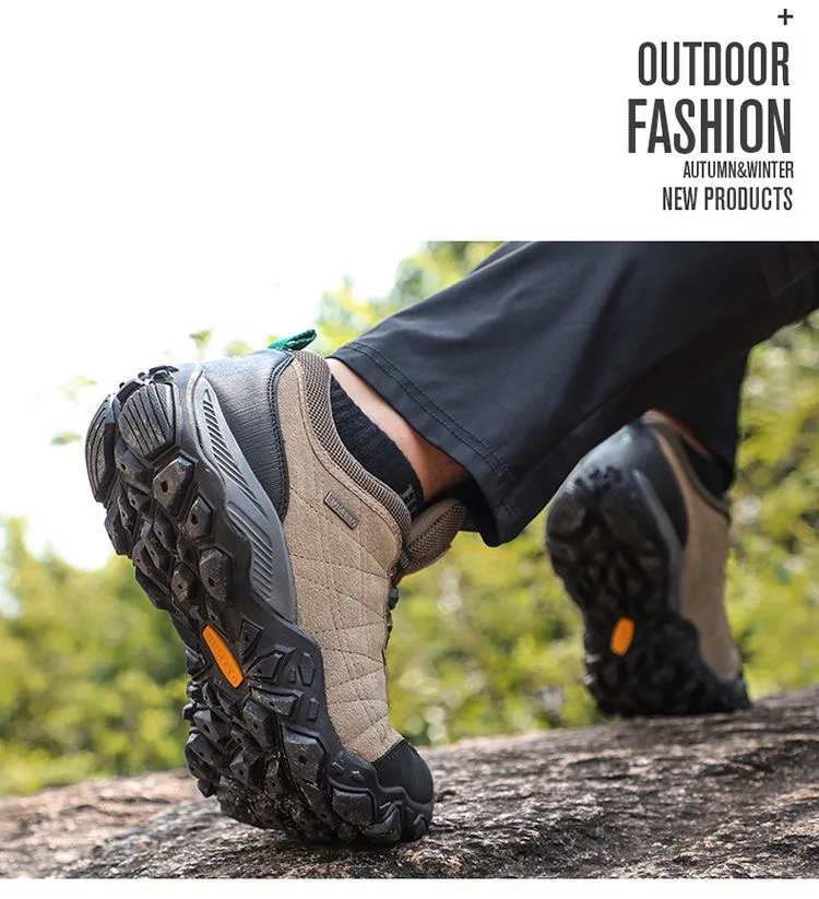 HUMTTO Brand Clearance Man Summer Hiking Shoes for Men  Breathable Leather Hunting Trekking Climbing Shoes Mens Outdoor Sneakers