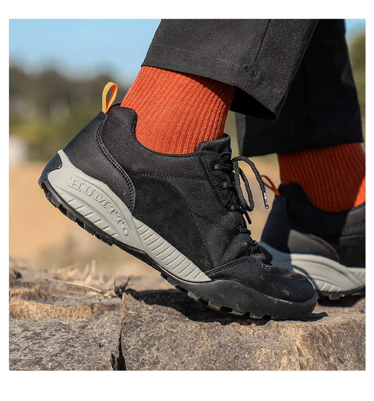 HUMTTO Brand Clearance Man Summer Hiking Shoes for Men  Breathable Leather Hunting Trekking Climbing Shoes Mens Outdoor Sneakers
