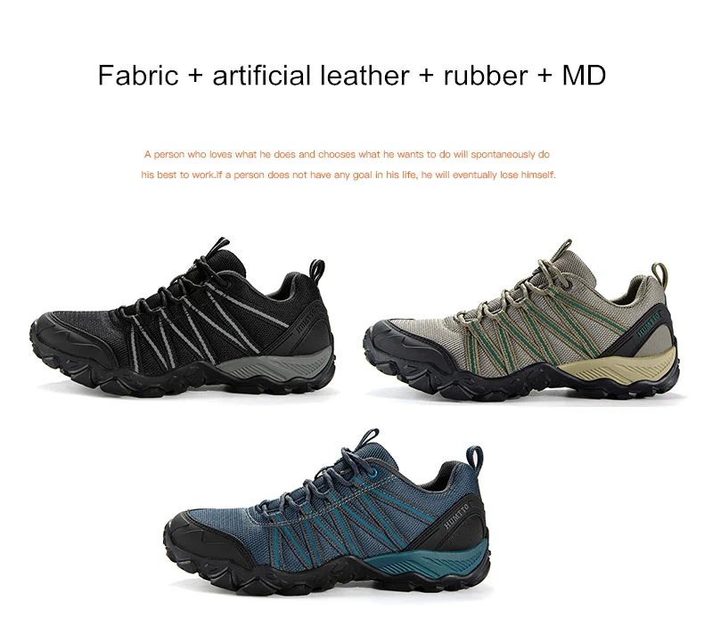 HUMTTO Brand Clearance Man Summer Hiking Shoes for Men  Breathable Leather Hunting Trekking Climbing Shoes Mens Outdoor Sneakers