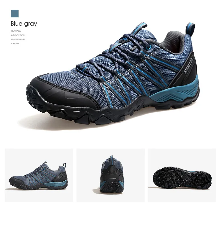 HUMTTO Brand Clearance Man Summer Hiking Shoes for Men  Breathable Leather Hunting Trekking Climbing Shoes Mens Outdoor Sneakers