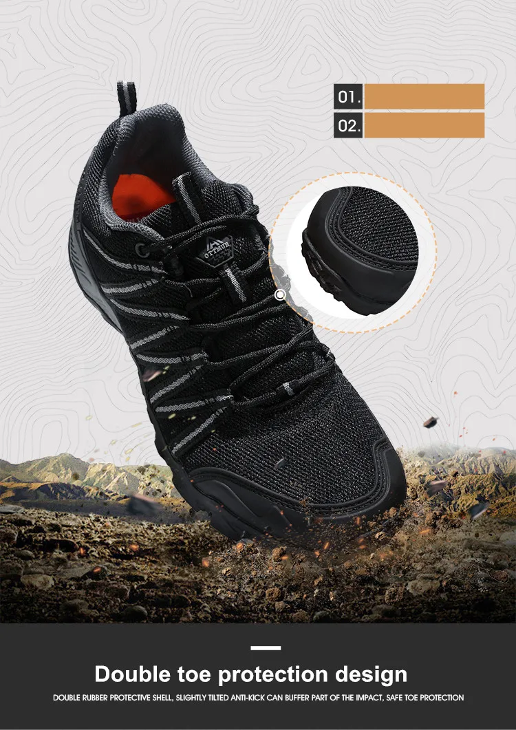 HUMTTO Brand Clearance Man Summer Hiking Shoes for Men  Breathable Leather Hunting Trekking Climbing Shoes Mens Outdoor Sneakers