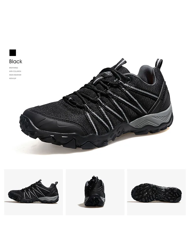 HUMTTO Brand Clearance Man Summer Hiking Shoes for Men  Breathable Leather Hunting Trekking Climbing Shoes Mens Outdoor Sneakers