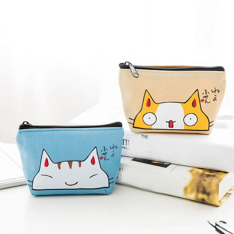 New Women Kids Canvas Coin Purse Floral Zipper Pouch Small Wallet Children Female Key Card Holder Mini Money Bag Gift