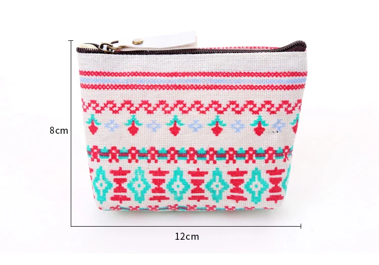 New Women Kids Canvas Coin Purse Floral Zipper Pouch Small Wallet Children Female Key Card Holder Mini Money Bag Gift