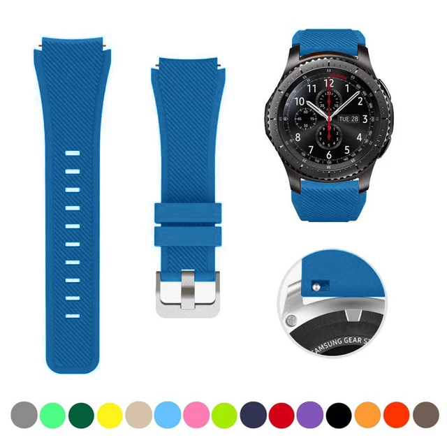 22mm Silicone Band for Samsung Galaxy Watch 3 45mm/Huawei Watch GT2 46mm/Gear S3 Watchband Bracelet Strap for Amazfit GTR 47mm