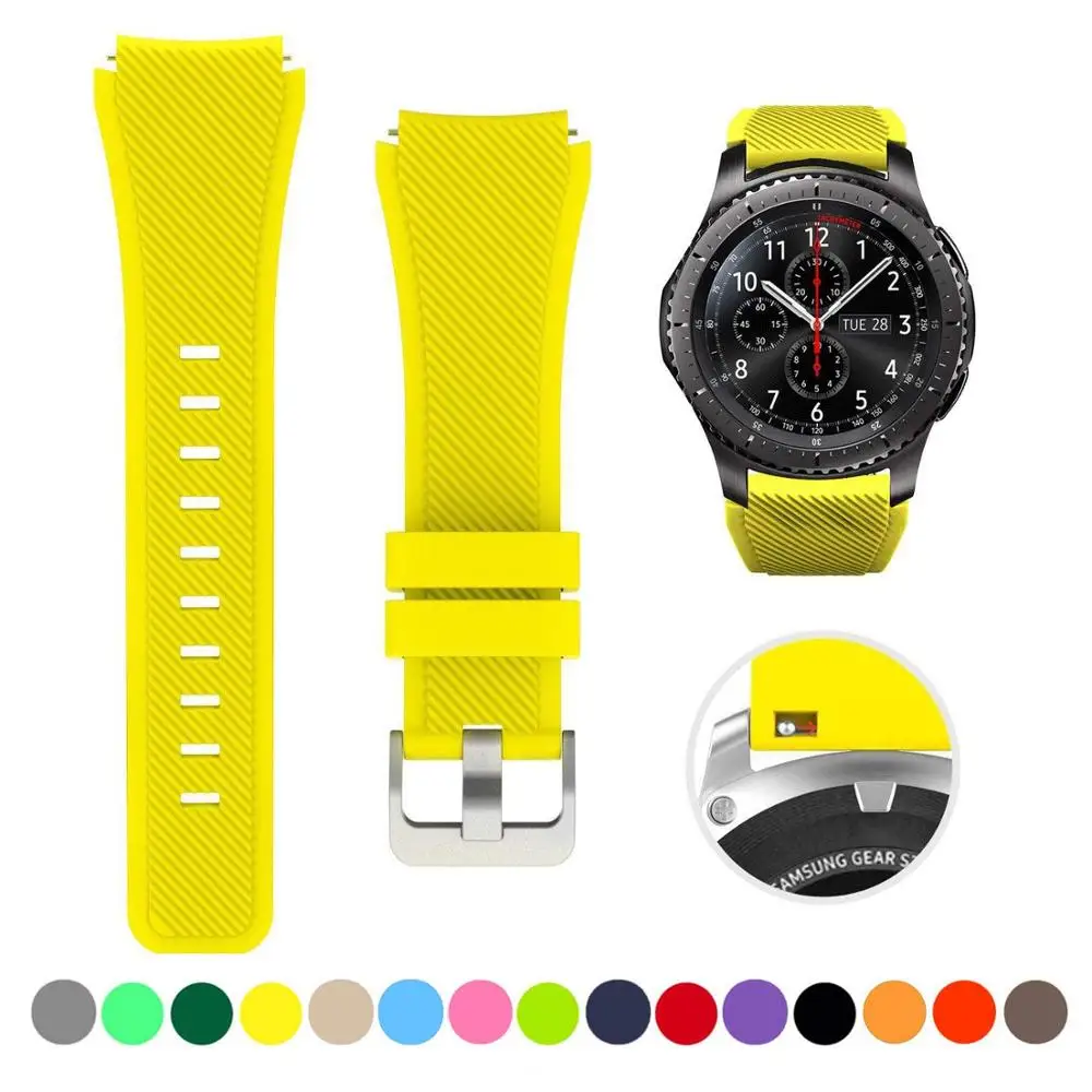 22mm Silicone Band for Samsung Galaxy Watch 3 45mm/Huawei Watch GT2 46mm/Gear S3 Watchband Bracelet Strap for Amazfit GTR 47mm