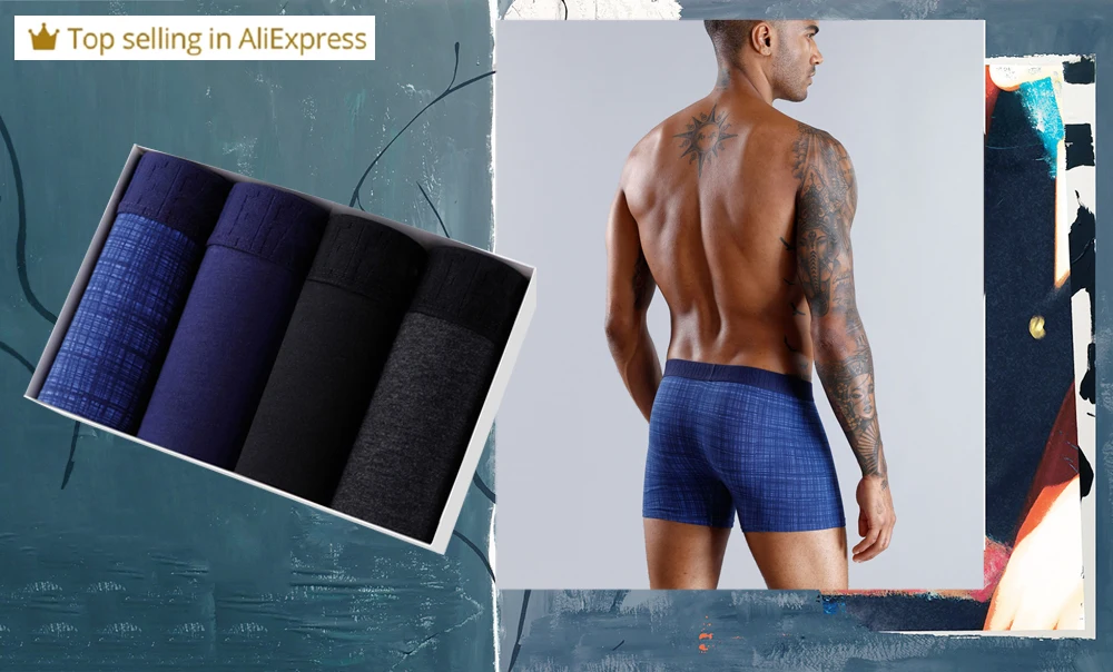 5Pcs Set Long Boxer Men Underwear Shorts Camouflage Print Men's Panties BONITOS Mens Underpants Fly Front Opening Boxer Briefs