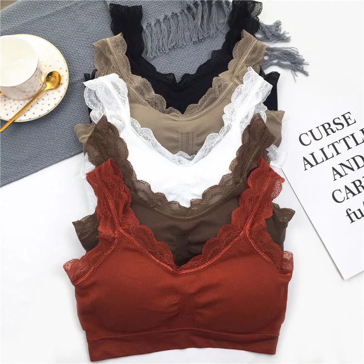 3D Sexy lace Lingerie Seamless Sport Bra Backless Strapless Top Bra Push Up Bralette Brassiere Women Underwear vest wrapped girl