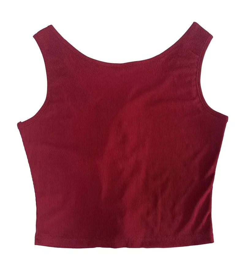 Criss Cross Tank Top Sexy Slim U Neck Summer Sleeveless Top Women Tank solid Stitching Female Knitted Casual Tops