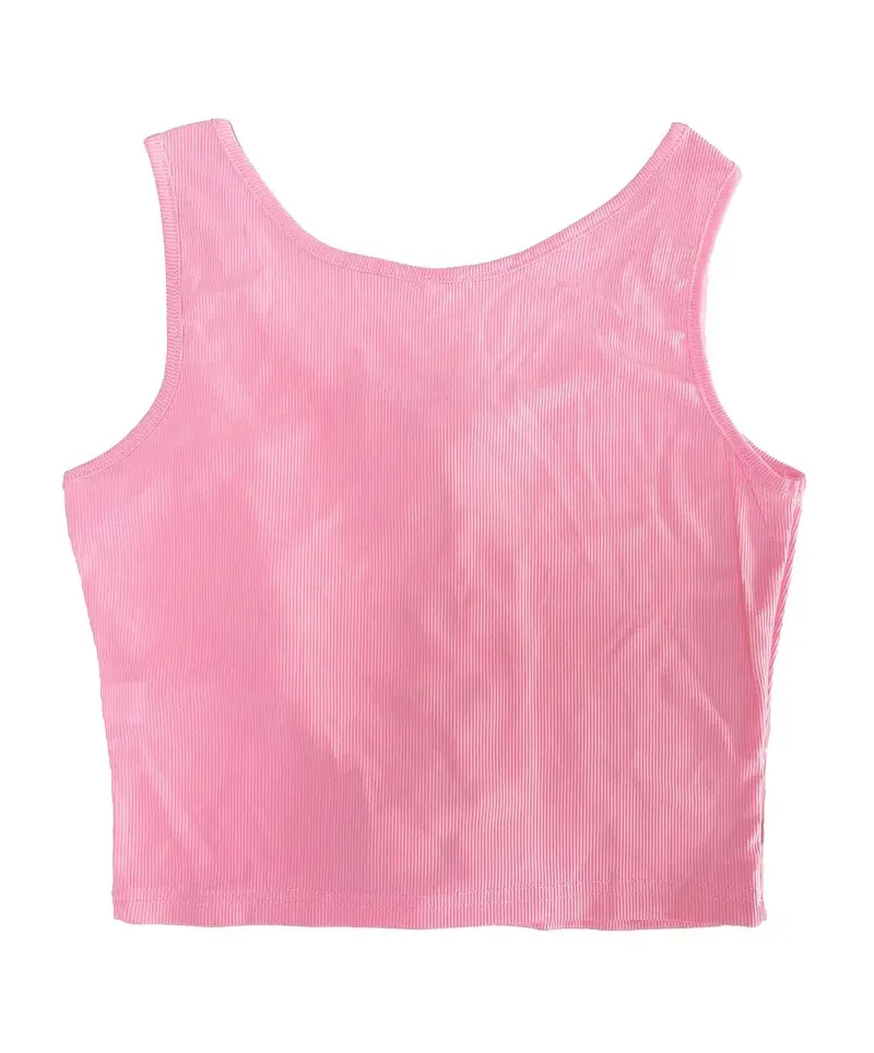 Criss Cross Tank Top Sexy Slim U Neck Summer Sleeveless Top Women Tank solid Stitching Female Knitted Casual Tops