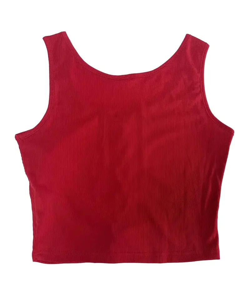 Criss Cross Tank Top Sexy Slim U Neck Summer Sleeveless Top Women Tank solid Stitching Female Knitted Casual Tops