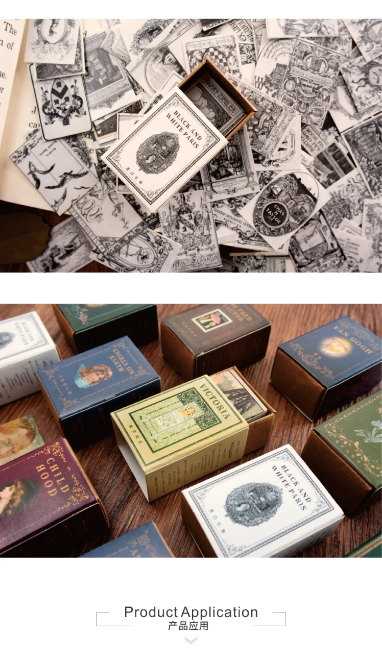 100pcs/Box Vintage Paper Kraft Cardstock Scrapbooking/Card Making/Journaling Project DIY Diary Decoration LOMO Card Van Gogh