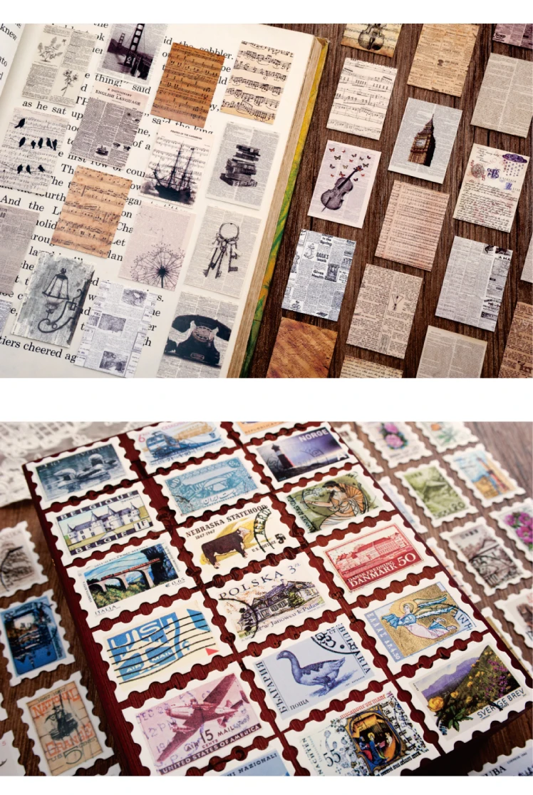 100pcs/Box Vintage Paper Kraft Cardstock Scrapbooking/Card Making/Journaling Project DIY Diary Decoration LOMO Card Van Gogh