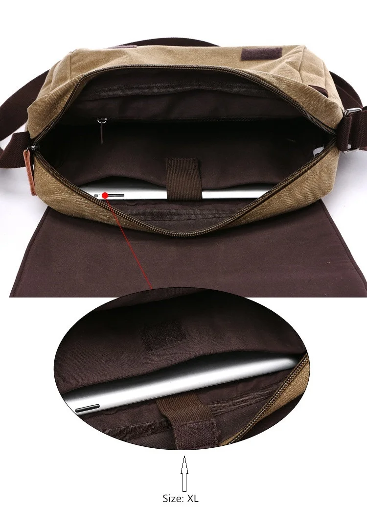 Fashion Solid Vintage Canvas Messenger Satchel Bags Buckle Casual Portable Shoulder Bag Korean Trend Simple Pack For Men 2020