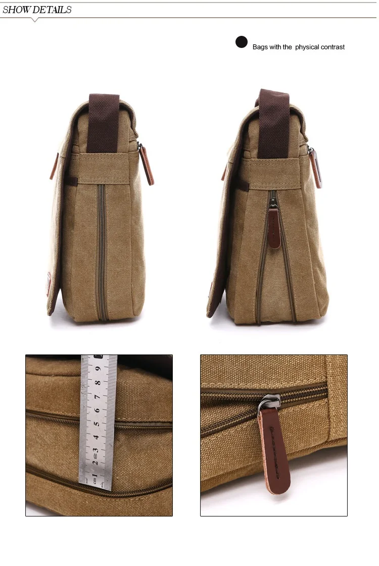 Fashion Solid Vintage Canvas Messenger Satchel Bags Buckle Casual Portable Shoulder Bag Korean Trend Simple Pack For Men 2020